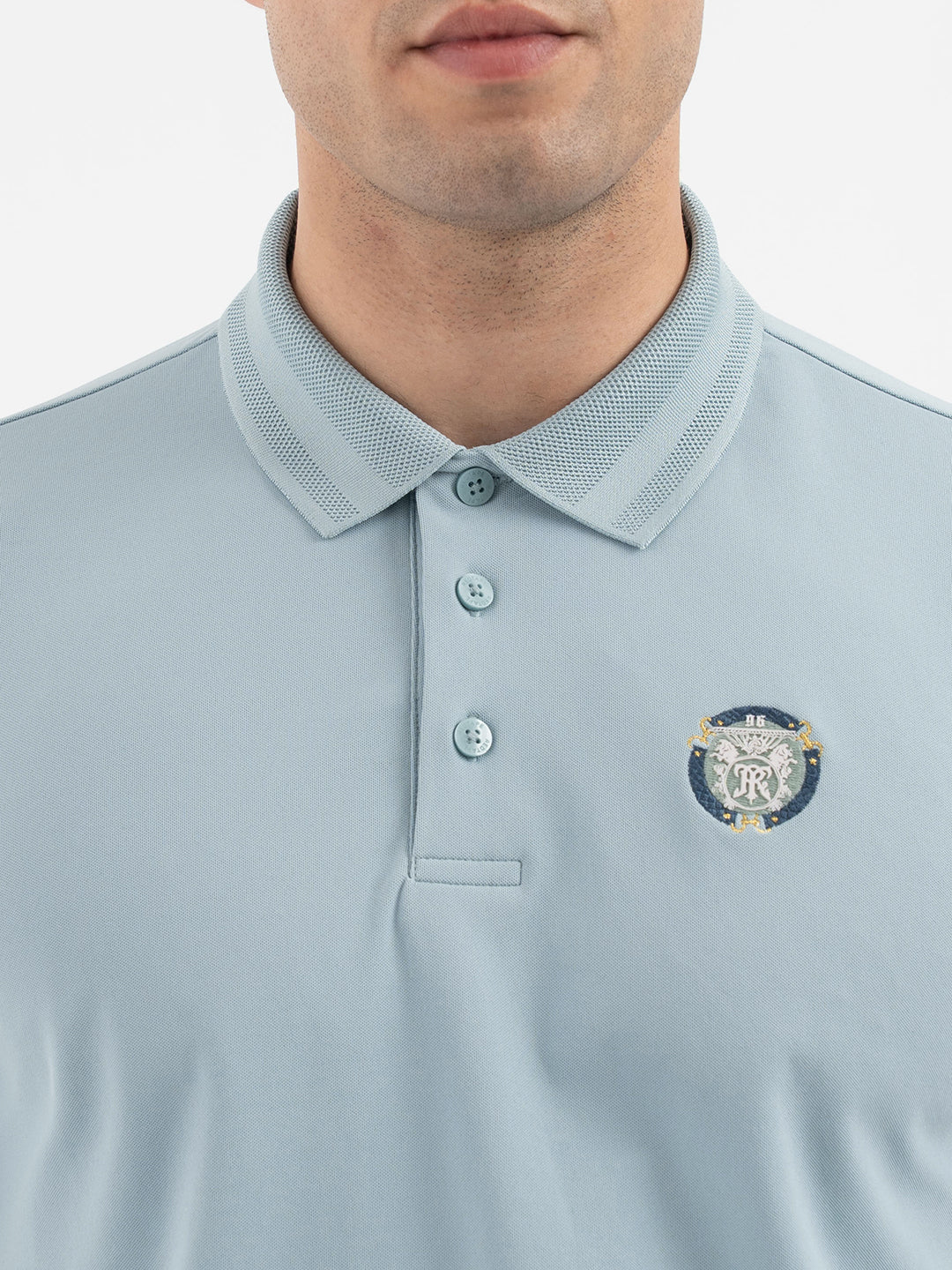 Red Tape Menâ€™s Slate Blue Polo T-Shirt - Image 4