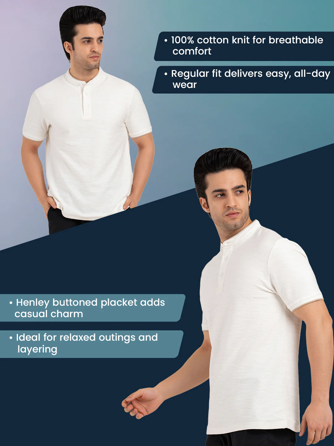 Menâ€™s Structure Henley T-Shirt - Image 2