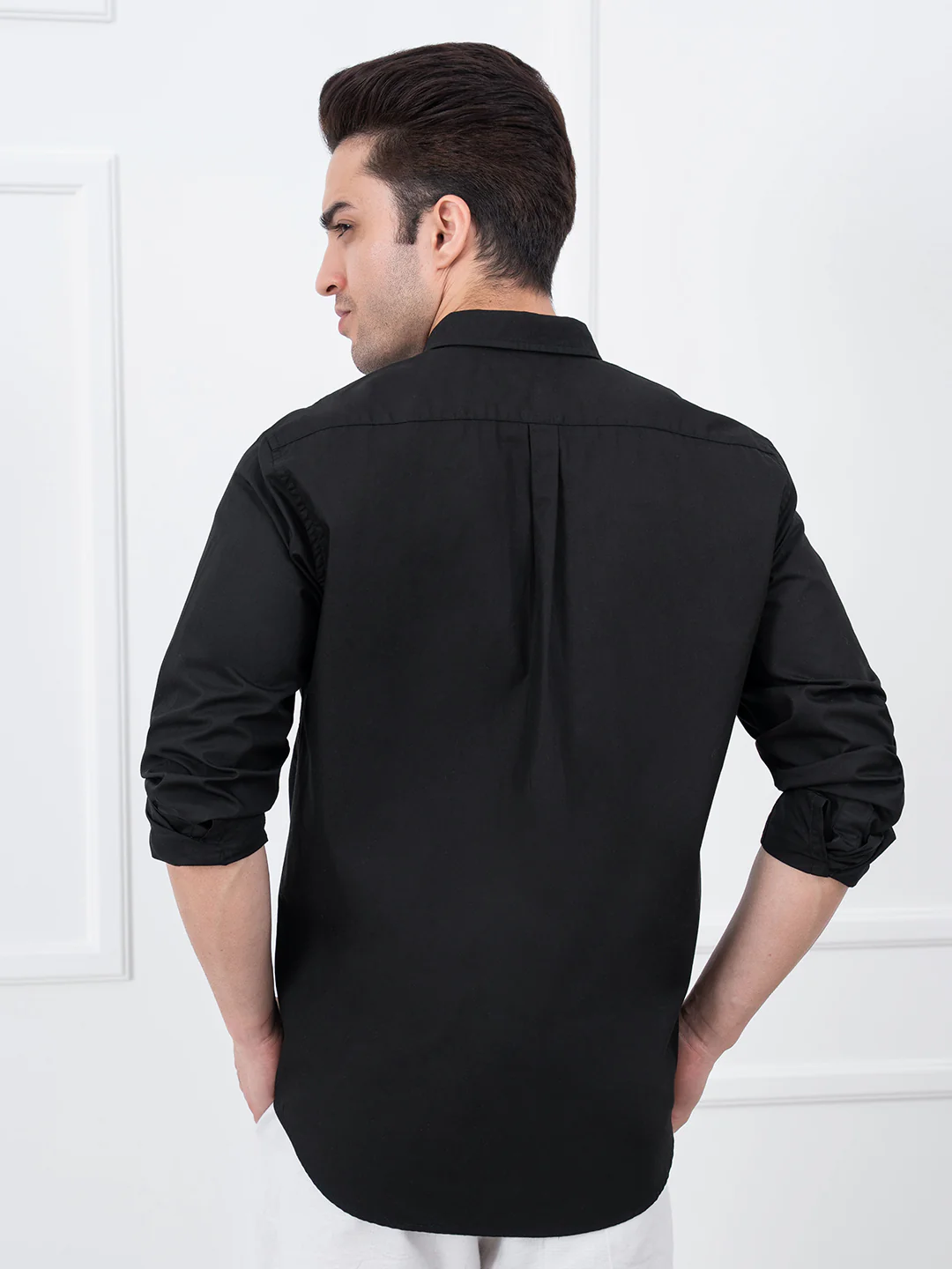 Mens Full Sleeve Poplin Solid Shirt - Image 5