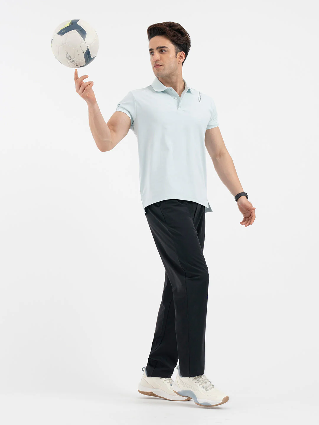 Red Tape Menâ€™s Sky Blue Athleisure Polo T-Shirt - Image 5