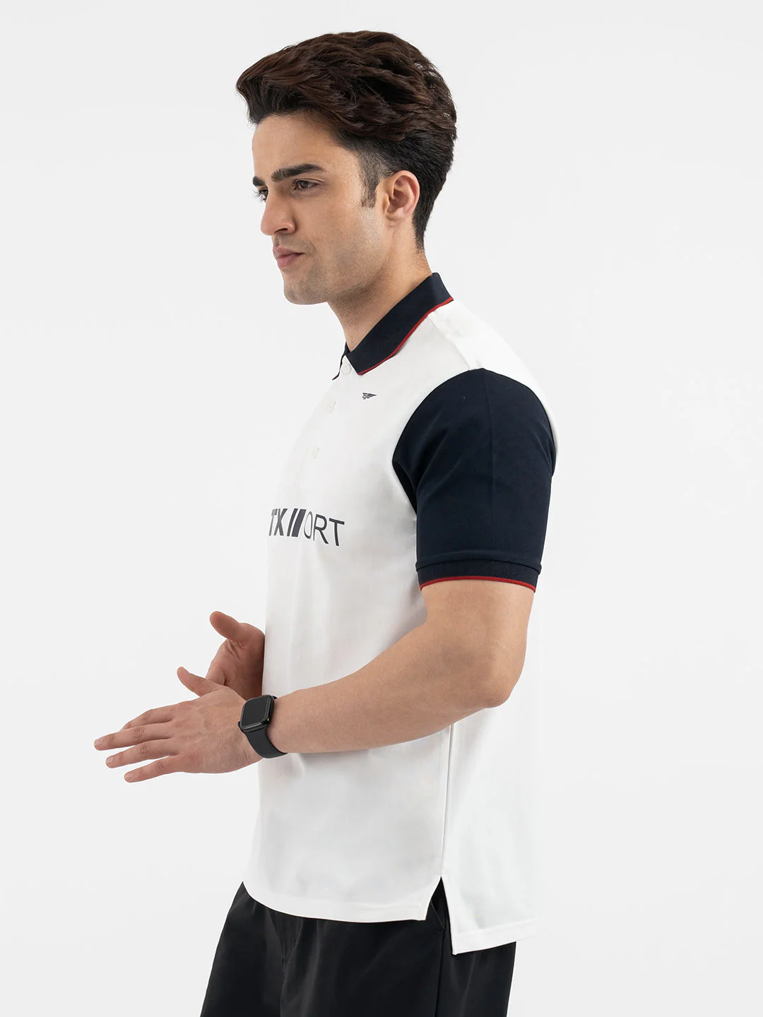 Red Tape Menâ€™s White Polo T-Shirt - Image 2