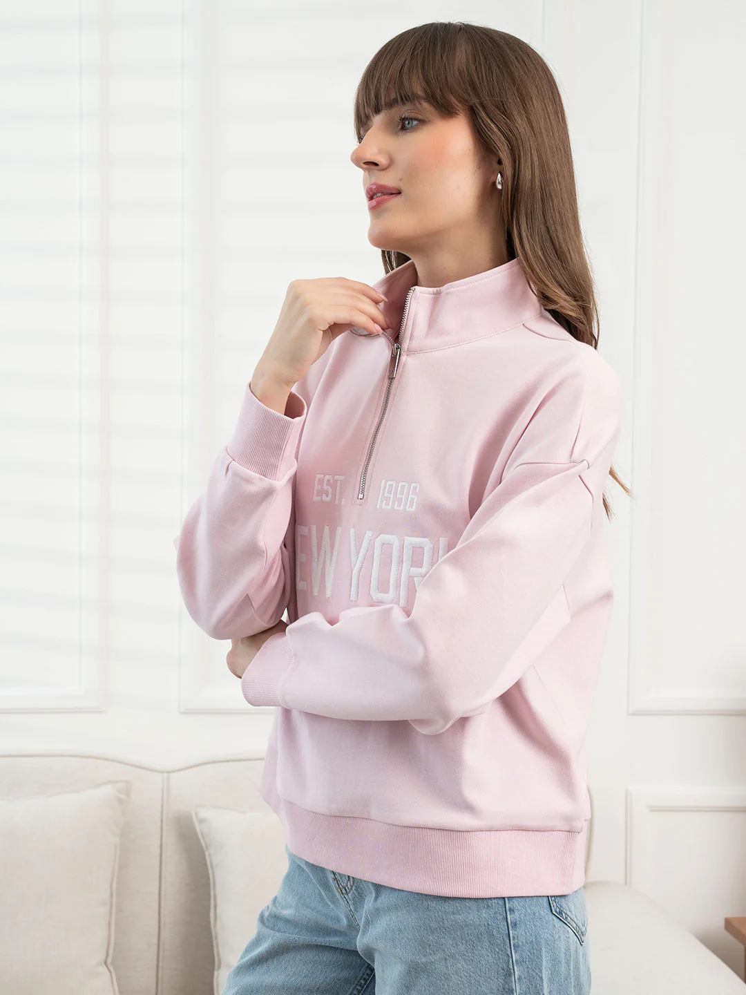 Pastel Pink Sweatshirt for Women - Image 2
