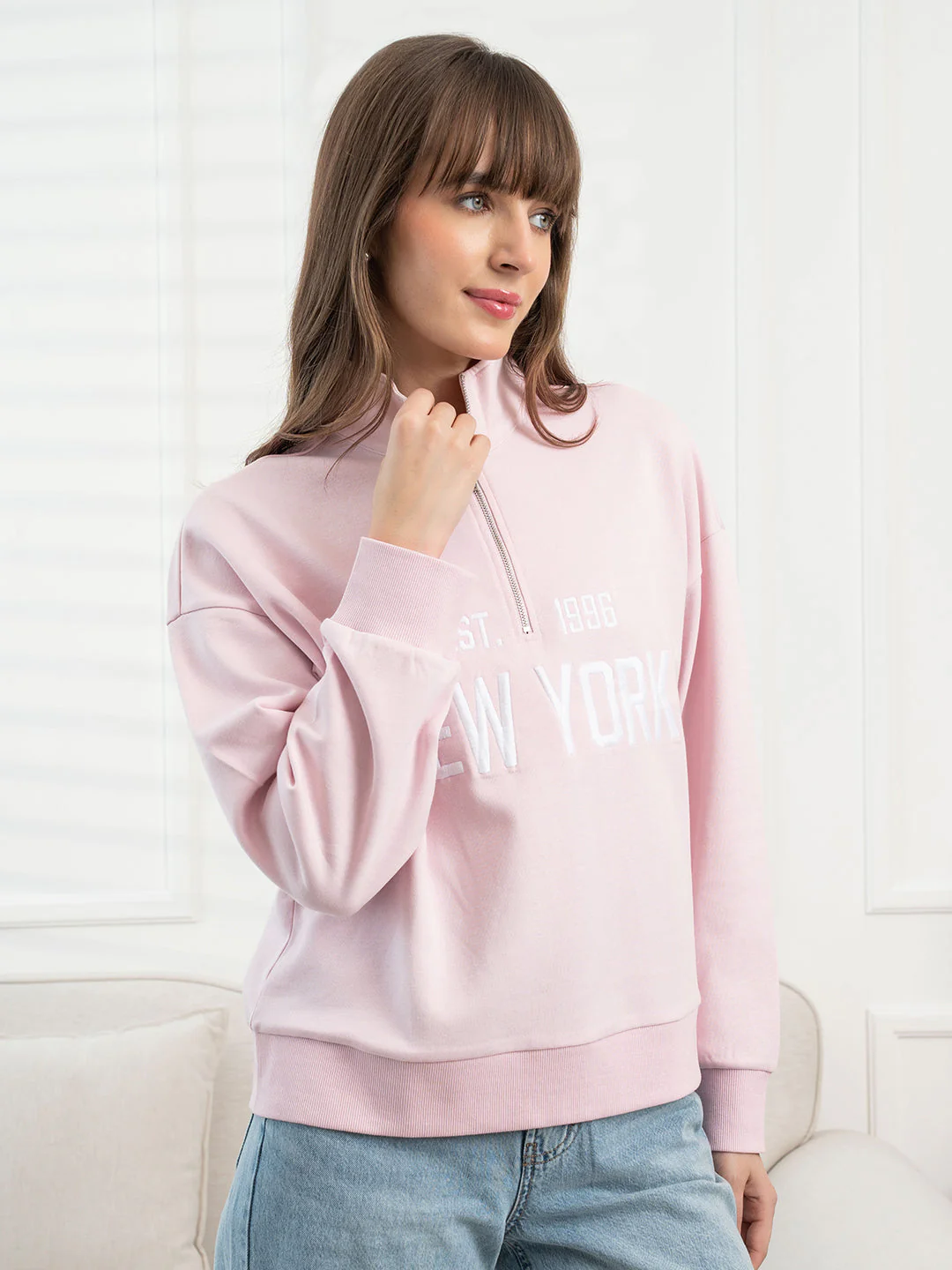 Pastel Pink Sweatshirt for Women - Image 3