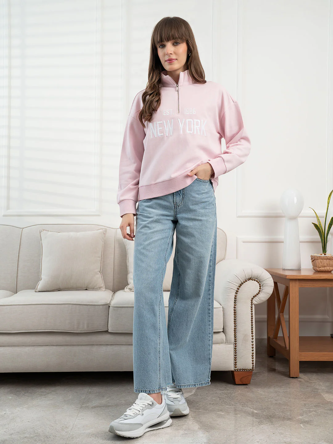 Pastel Pink Sweatshirt for Women - Image 7