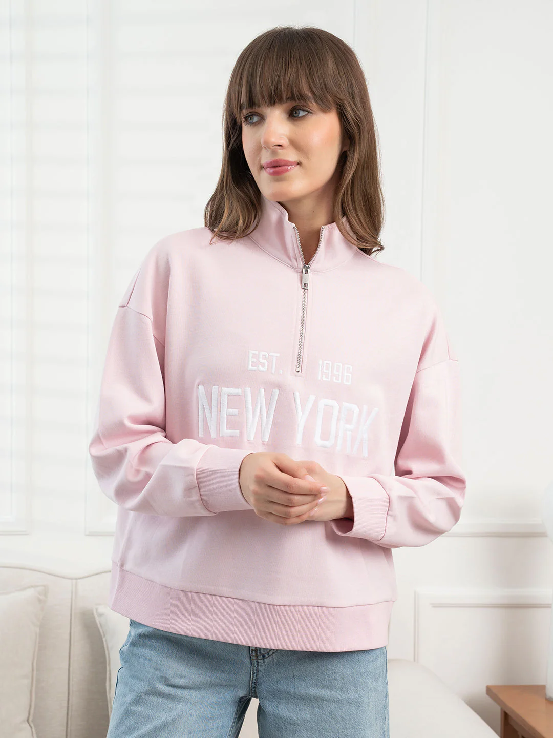 Pastel Pink Sweatshirt for Women - Image 8