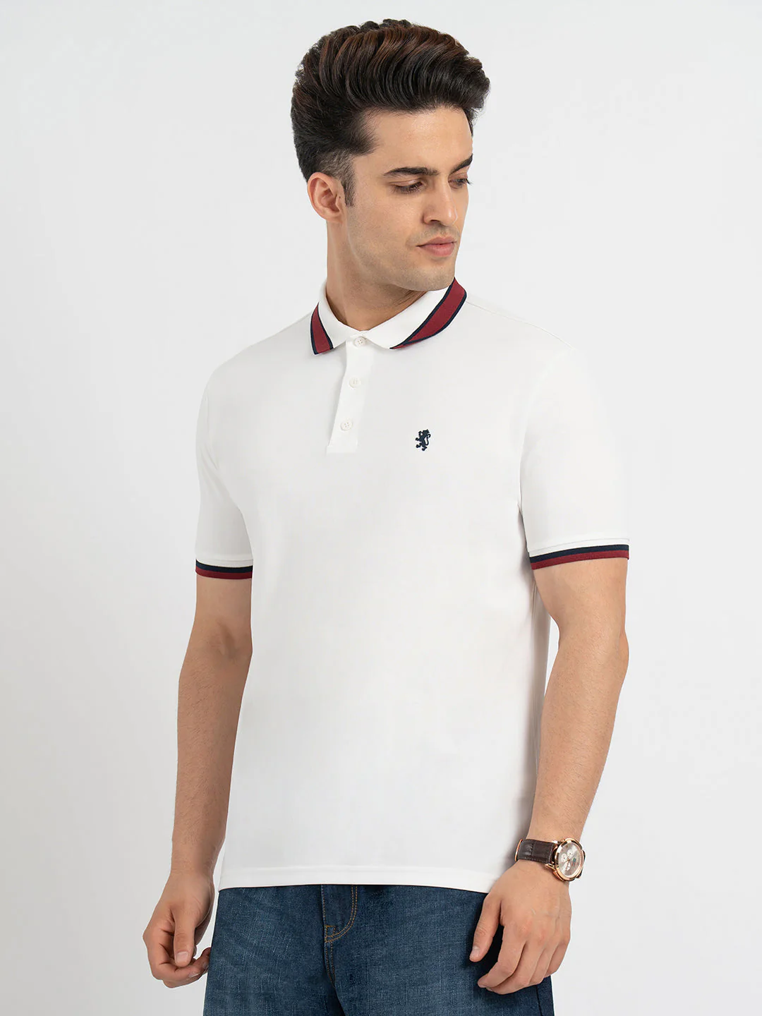 Polo T Shirts for Men in White | Half Sleeve T Shirt - Image 2