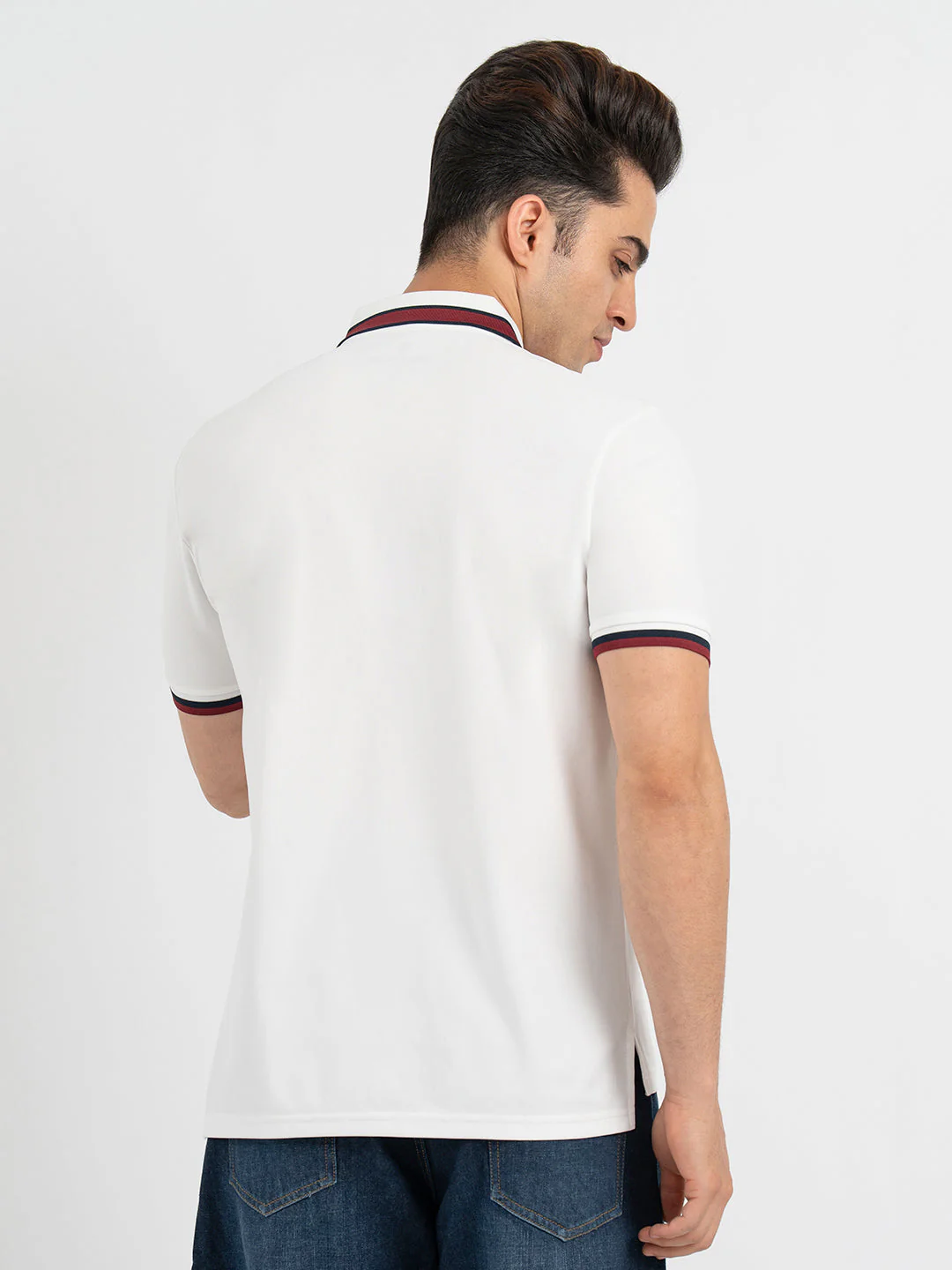 Polo T Shirts for Men in White | Half Sleeve T Shirt - Image 3