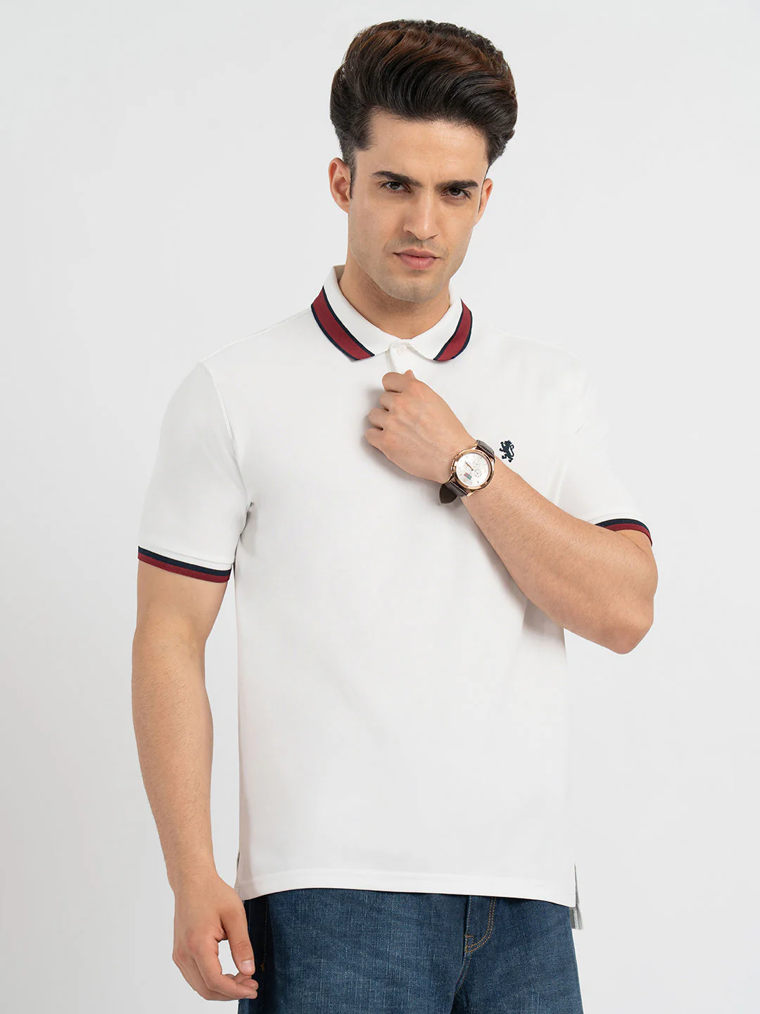 Polo T Shirts for Men in White | Half Sleeve T Shirt - Image 6
