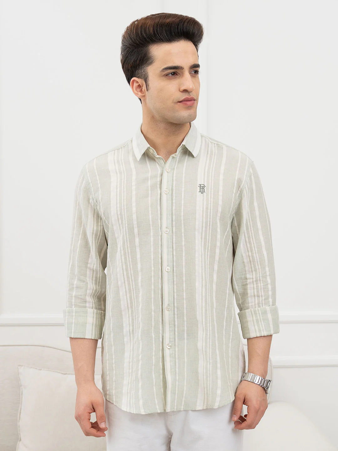 Sage Green Shirt Mens - Image 2