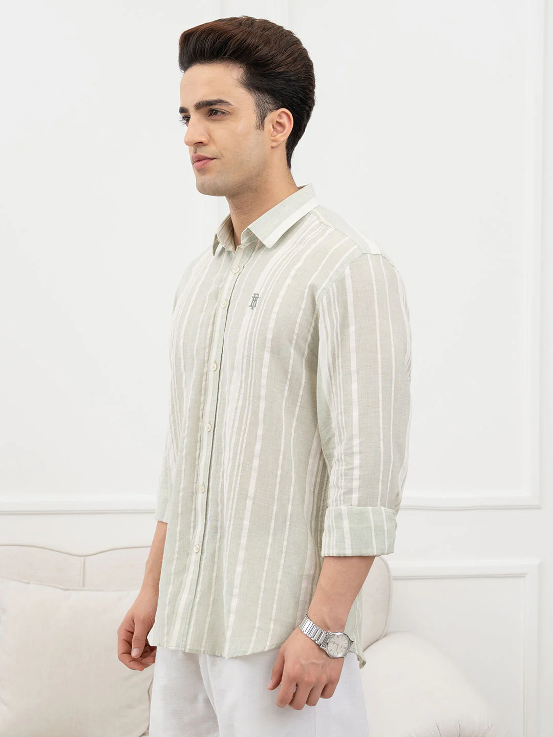 Sage Green Shirt Mens - Image 3