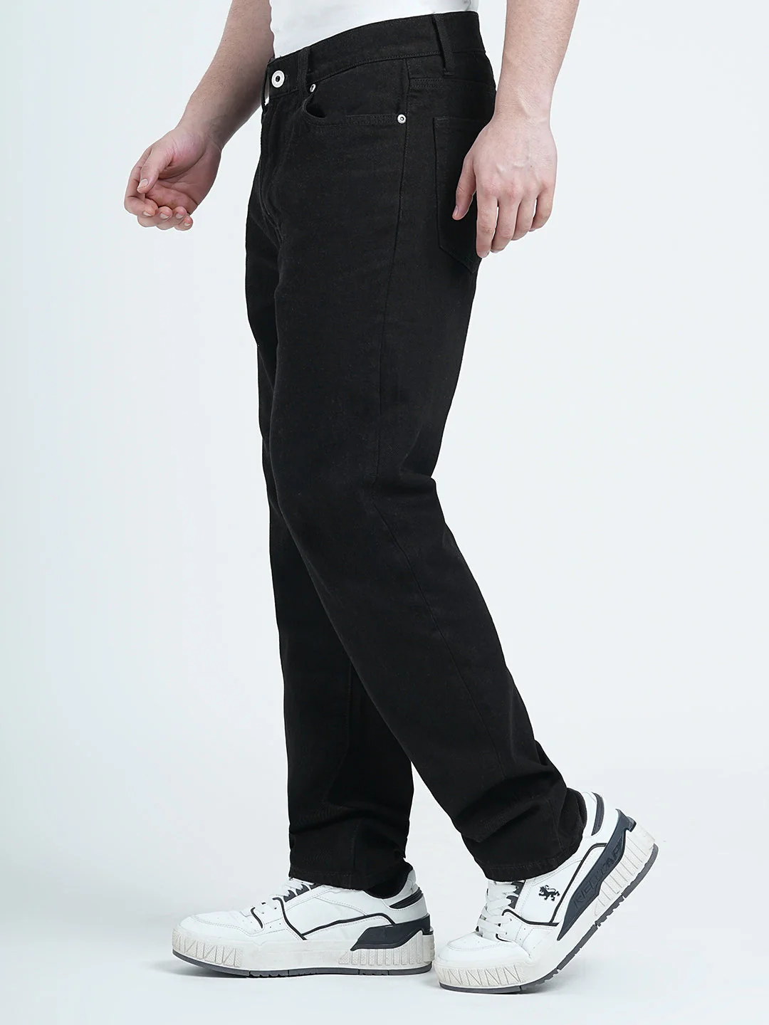 Straight Fit Black Jeans for Men | Classic Everyday Essential - Image 3