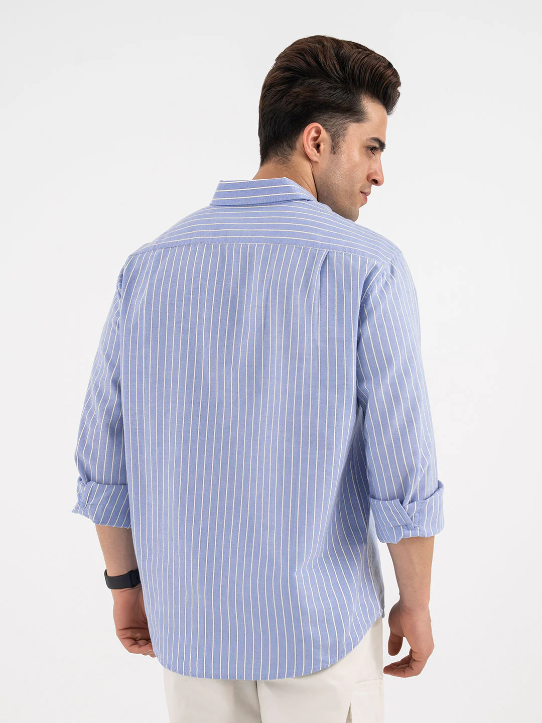 Red Tape Striped Blue Shirt for Men - Image 3