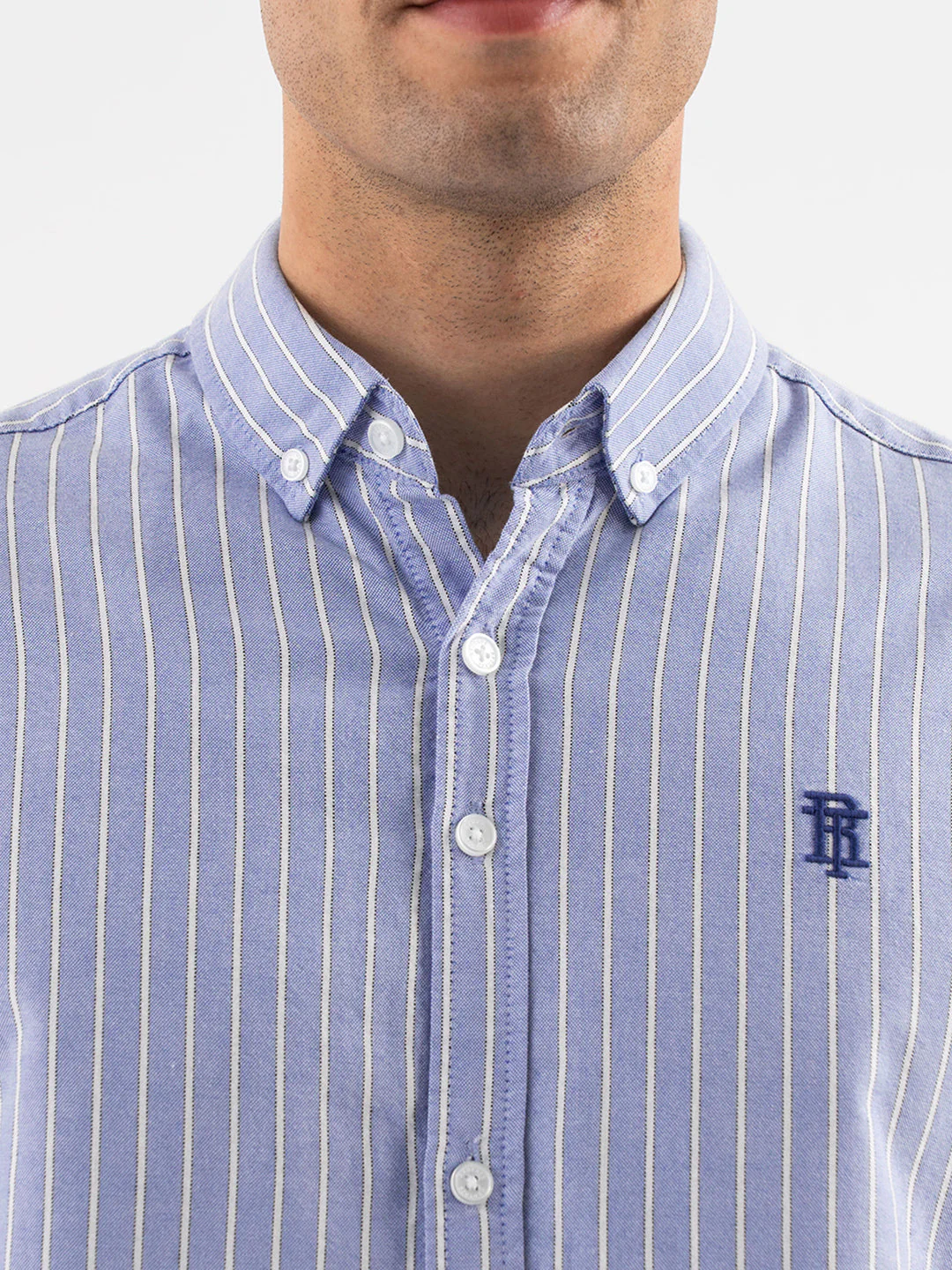 Red Tape Striped Blue Shirt for Men - Image 4