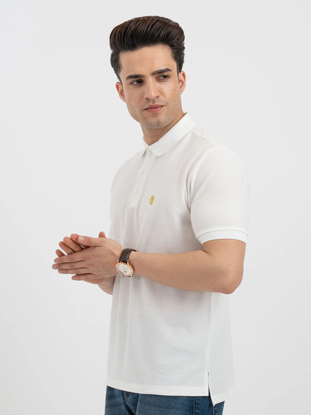 Red Tape White Polo T-Shirt for Men - Image 2