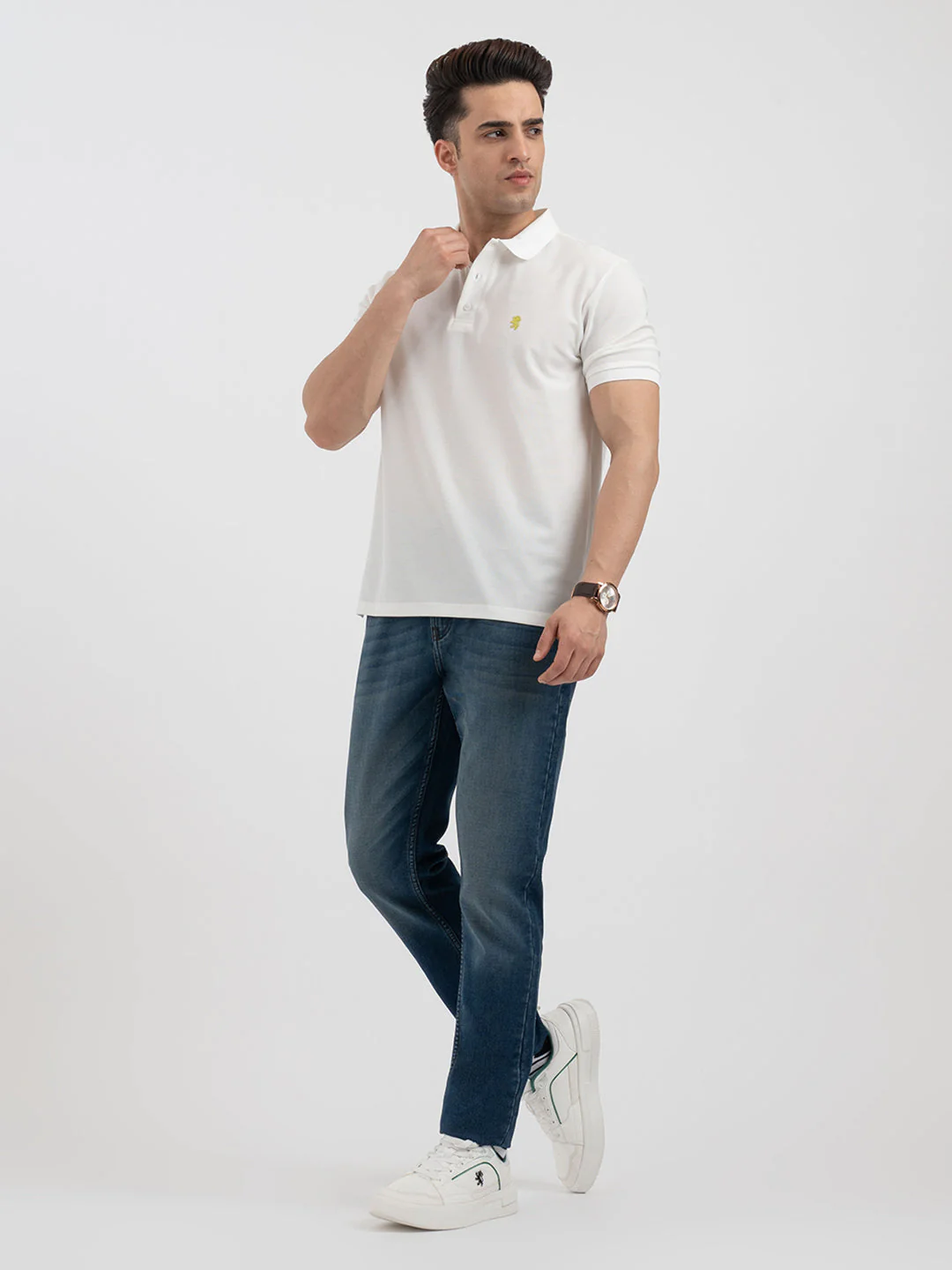 Red Tape White Polo T-Shirt for Men - Image 5