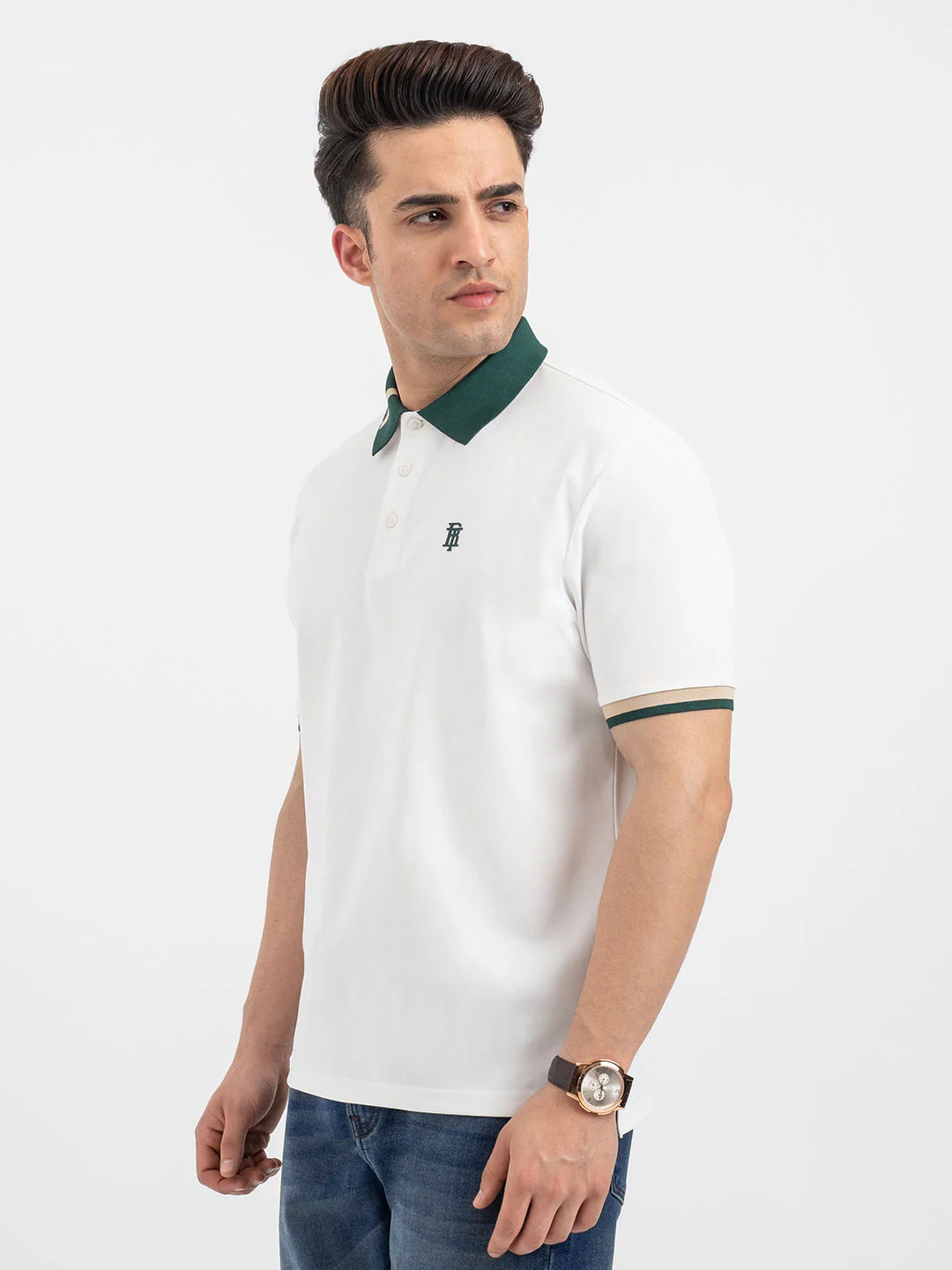 Red Tape White Polo T-Shirt for Men - Image 2