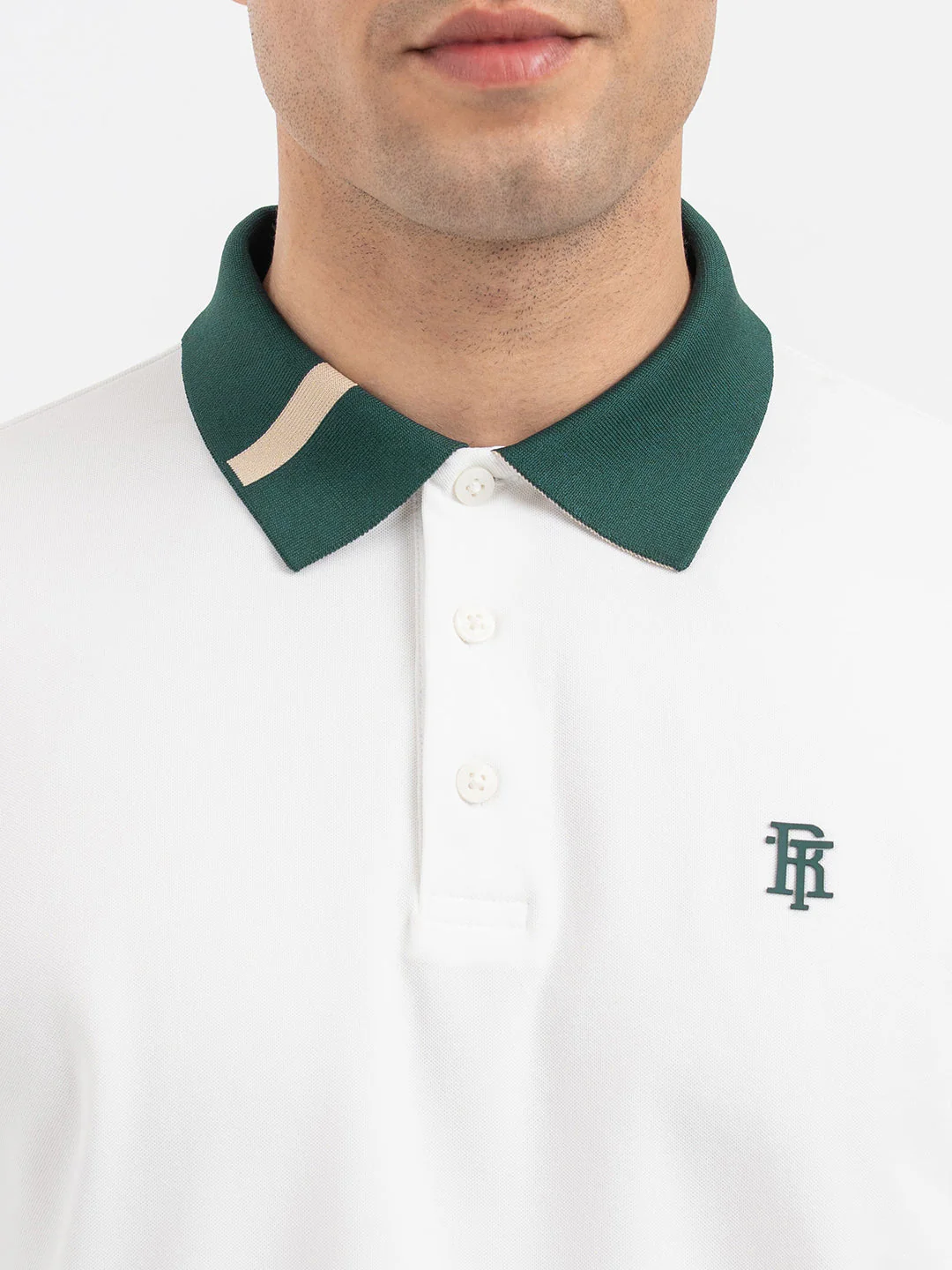 Red Tape White Polo T-Shirt for Men - Image 4