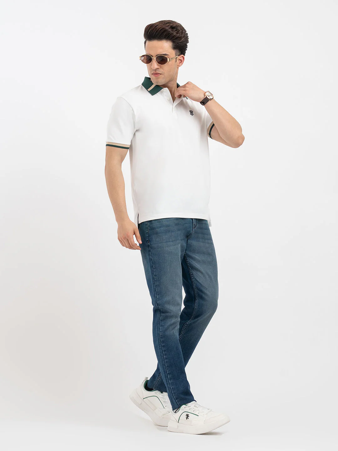 Red Tape White Polo T-Shirt for Men - Image 5