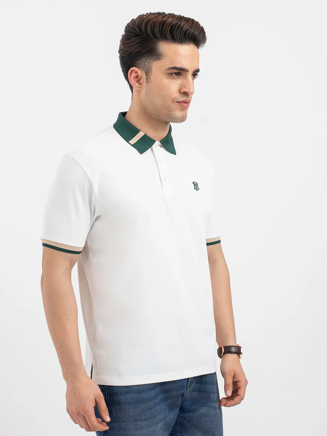 Red Tape White Polo T-Shirt for Men - Image 6