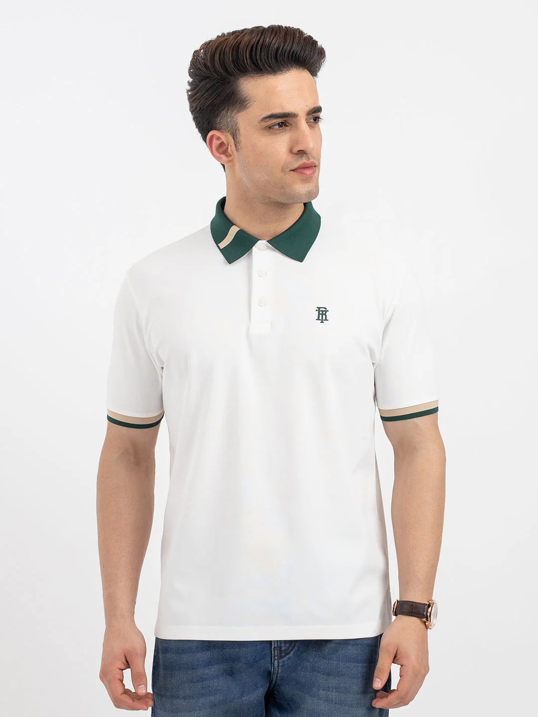 Red Tape White Polo T-Shirt for Men - Image 7