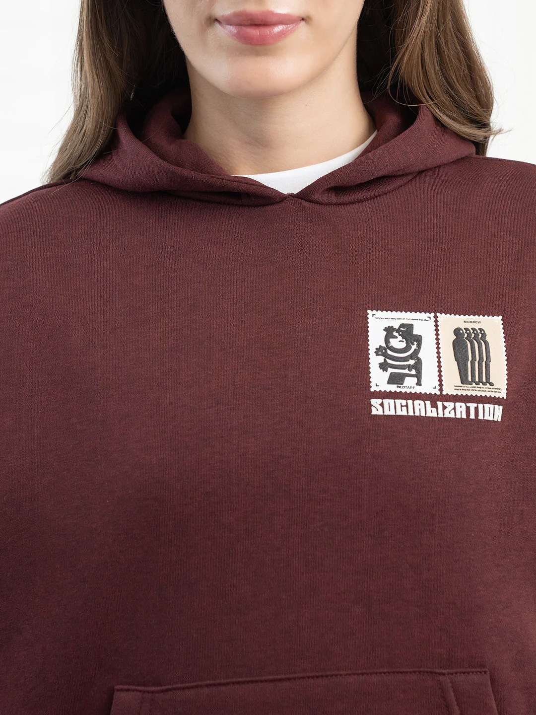 Womenâ€™s Dark Maroon Hoodie - Image 5