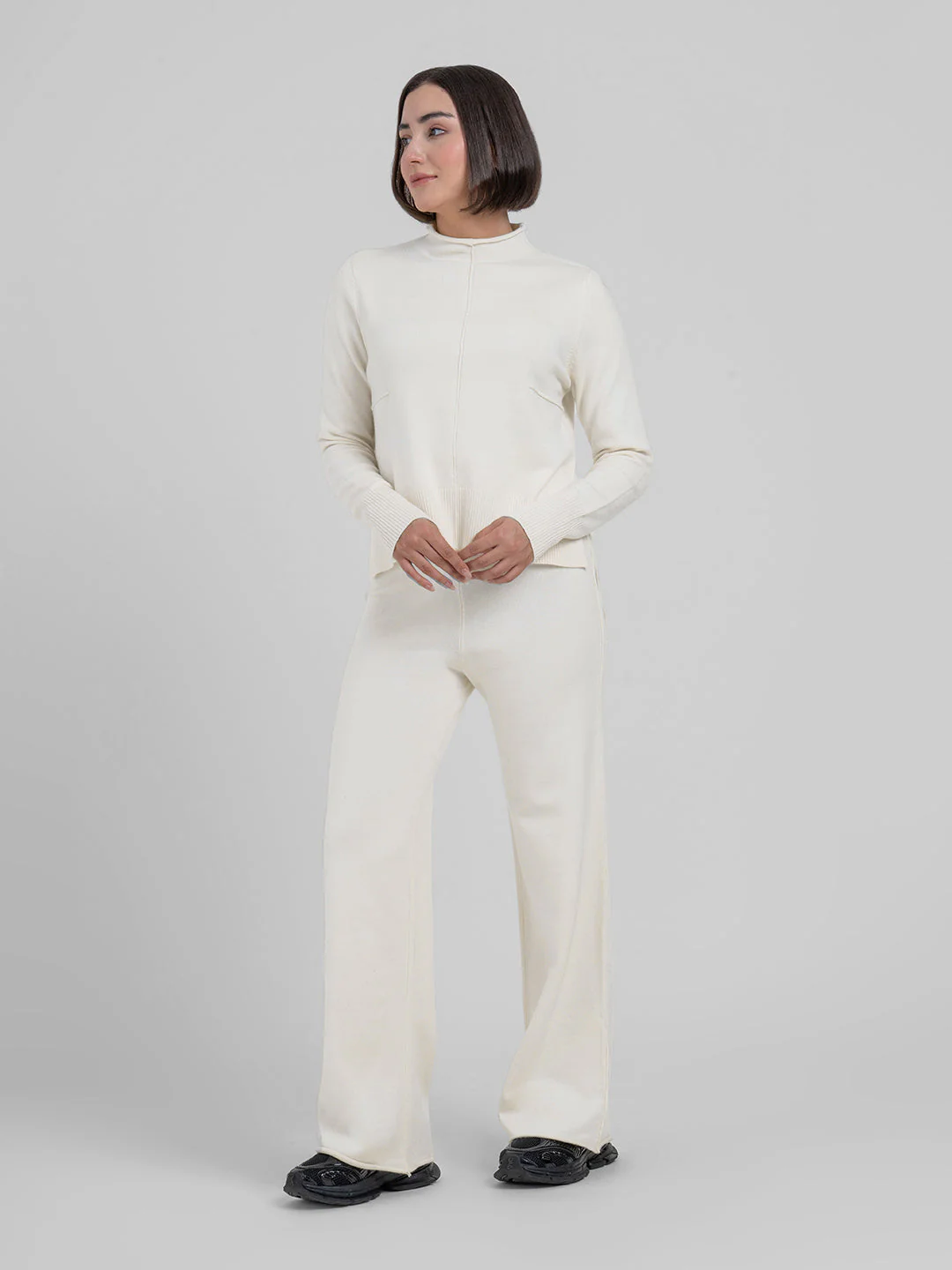 Beige Co-Ord Sets Women | Full-Length Winter Knit Set - Image 3