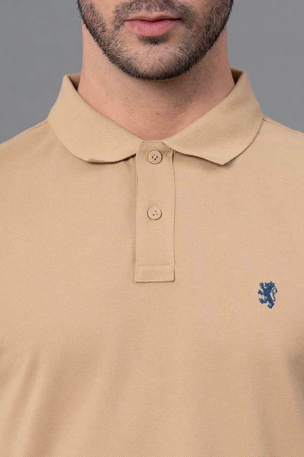 RedTape Beige Men Polo T-Shirt - Image 4