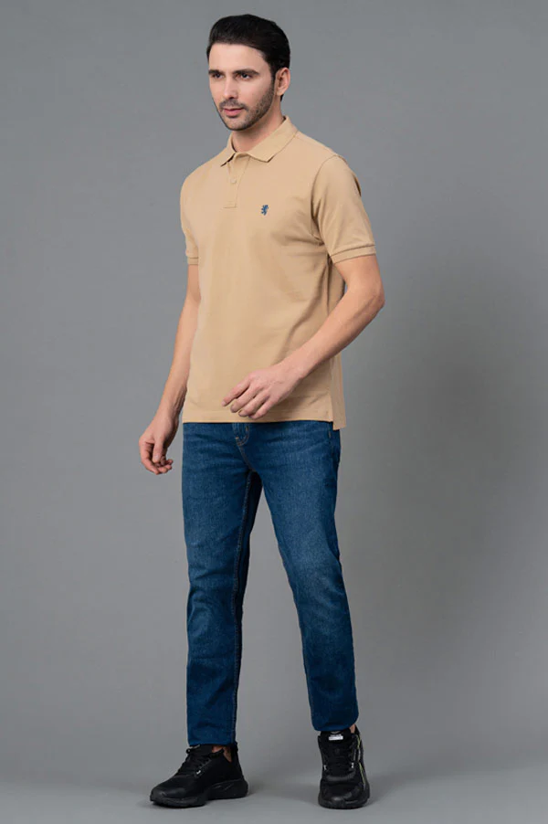 RedTape Beige Men Polo T-Shirt - Image 5