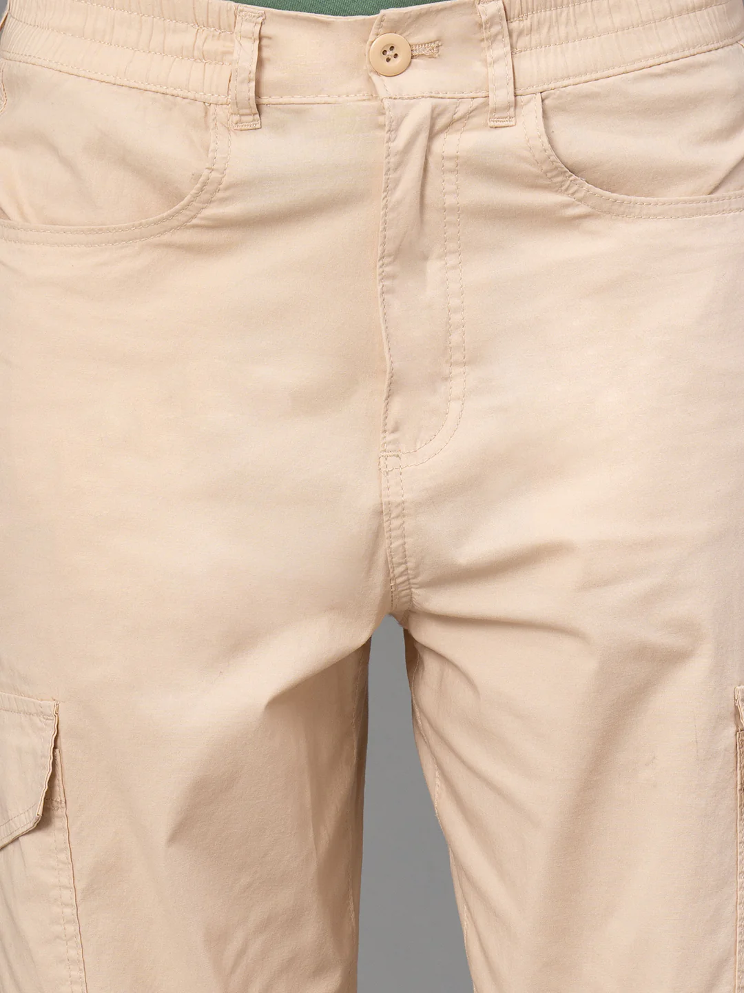 Beige Solid Joggers for Women - Image 4
