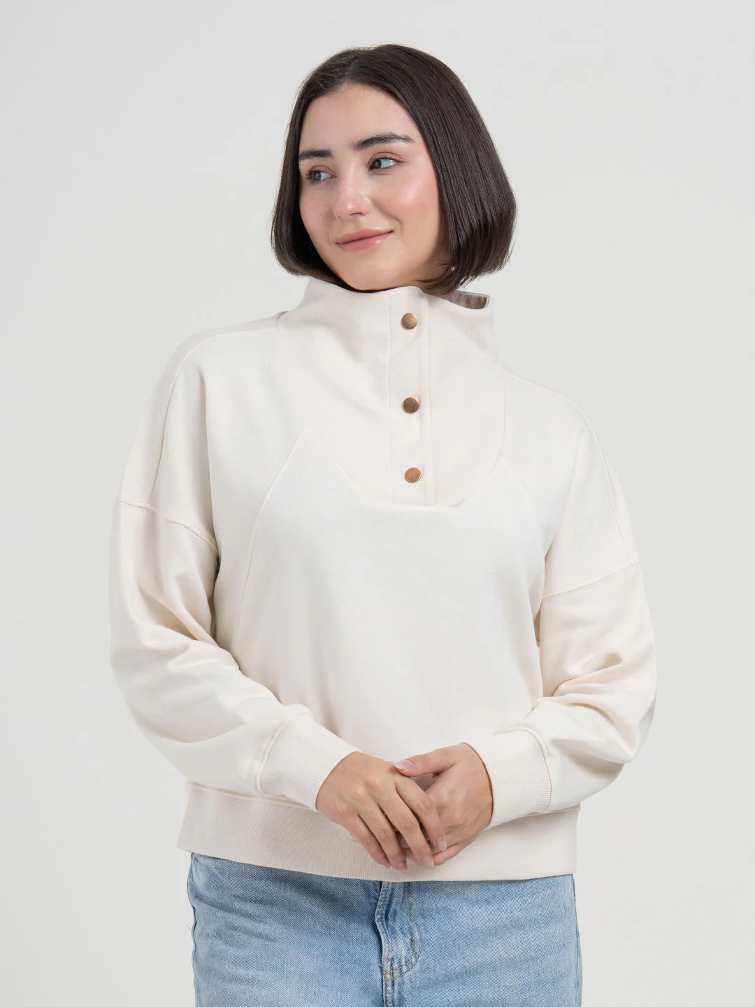 Beige Sweatshirt for Women | For Refined Everyday Look - Image 3