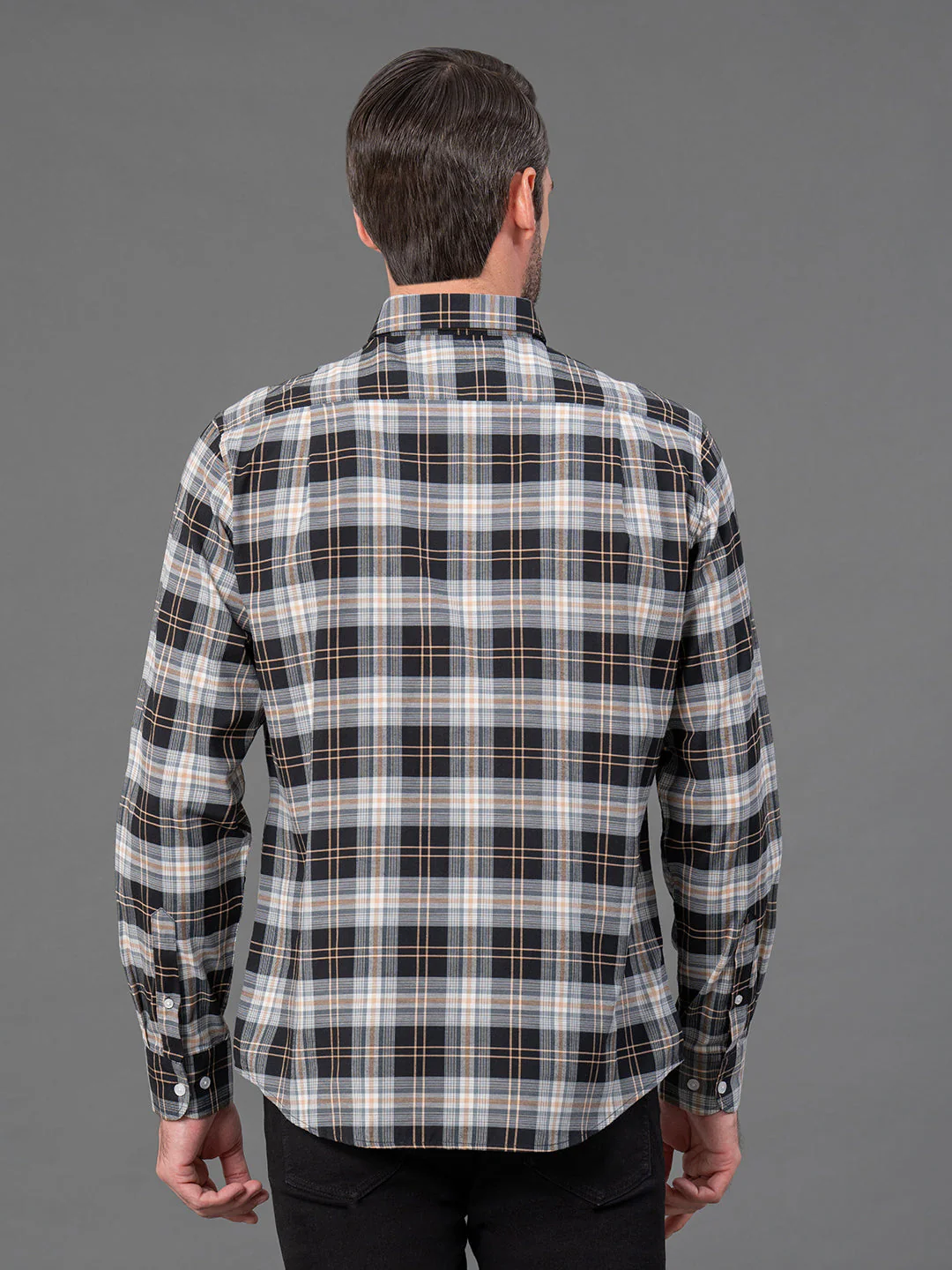 Black Checked Shirt for Men - Image 3