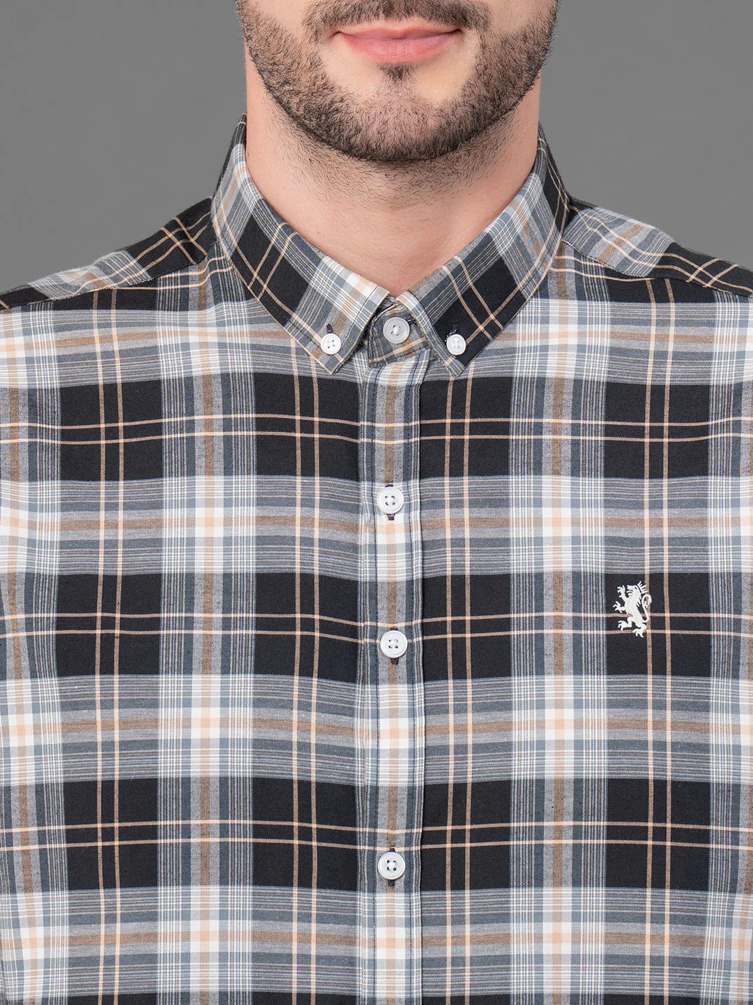 Black Checked Shirt for Men - Image 4