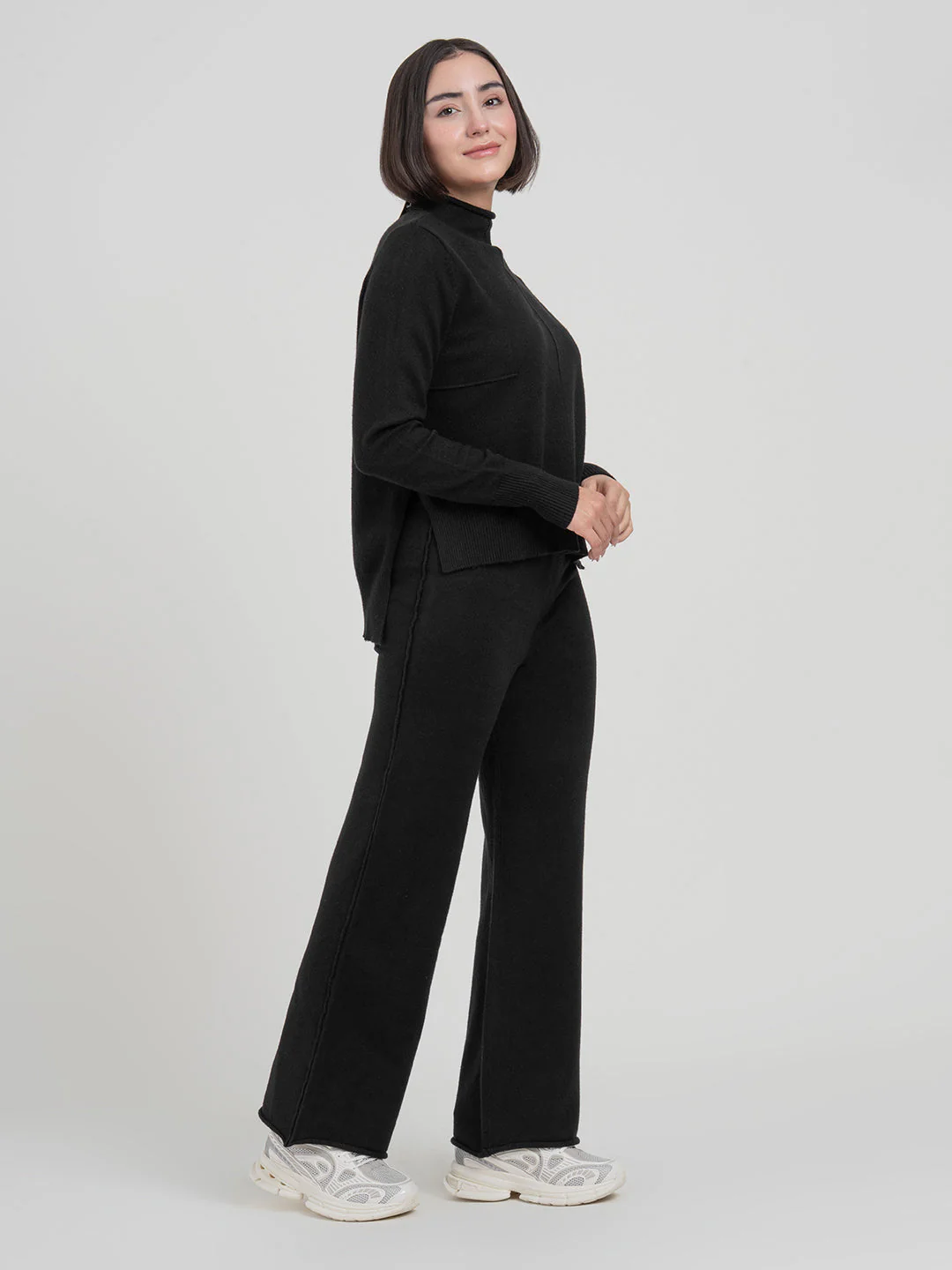 Black Co-Ord Sets Women | Full-Length Winter Knit Set - Image 4