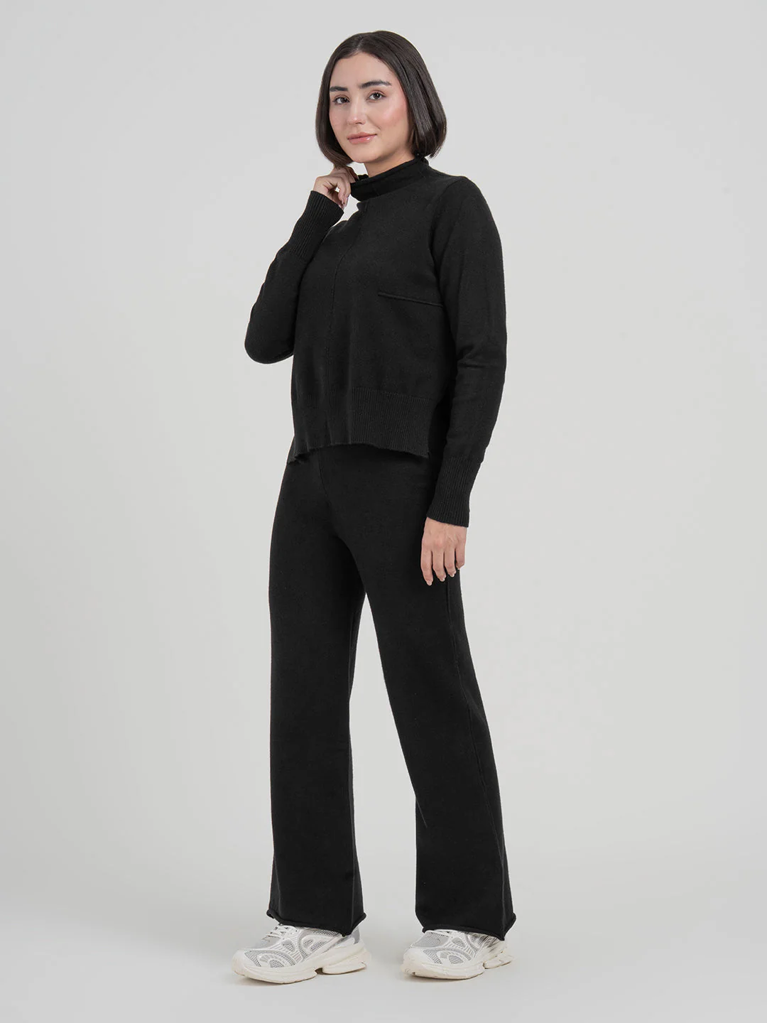 Black Co-Ord Sets Women | Full-Length Winter Knit Set - Image 7