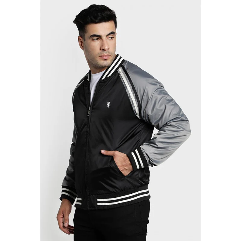 Black Dark Blue Reversible Men's Jacket - Image 2