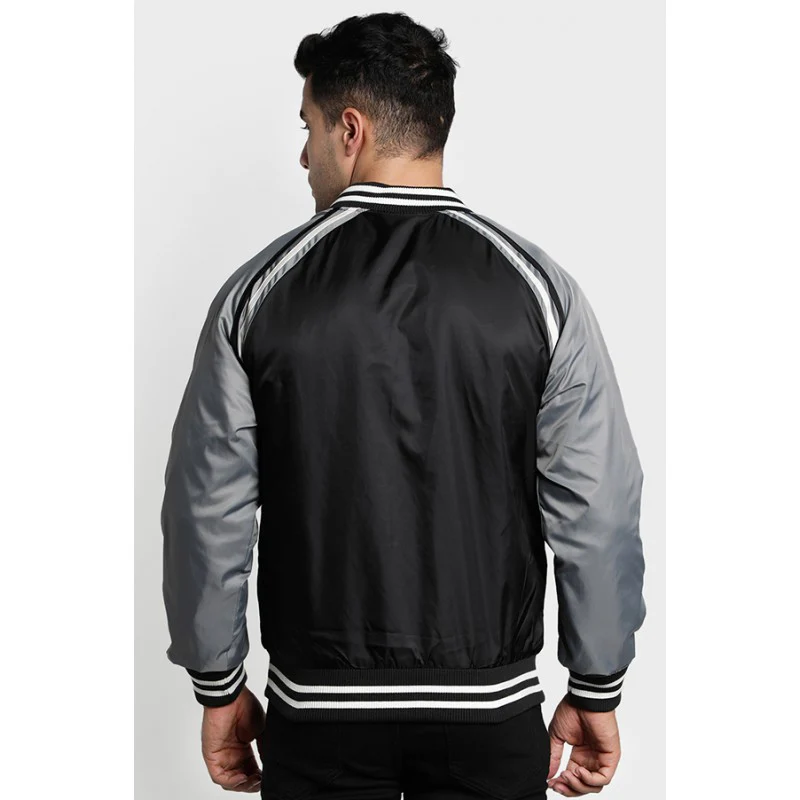 Black Dark Blue Reversible Men's Jacket - Image 4