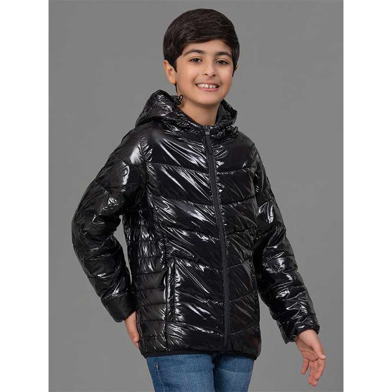 Black Glossy Jacket for Boys - Image 2