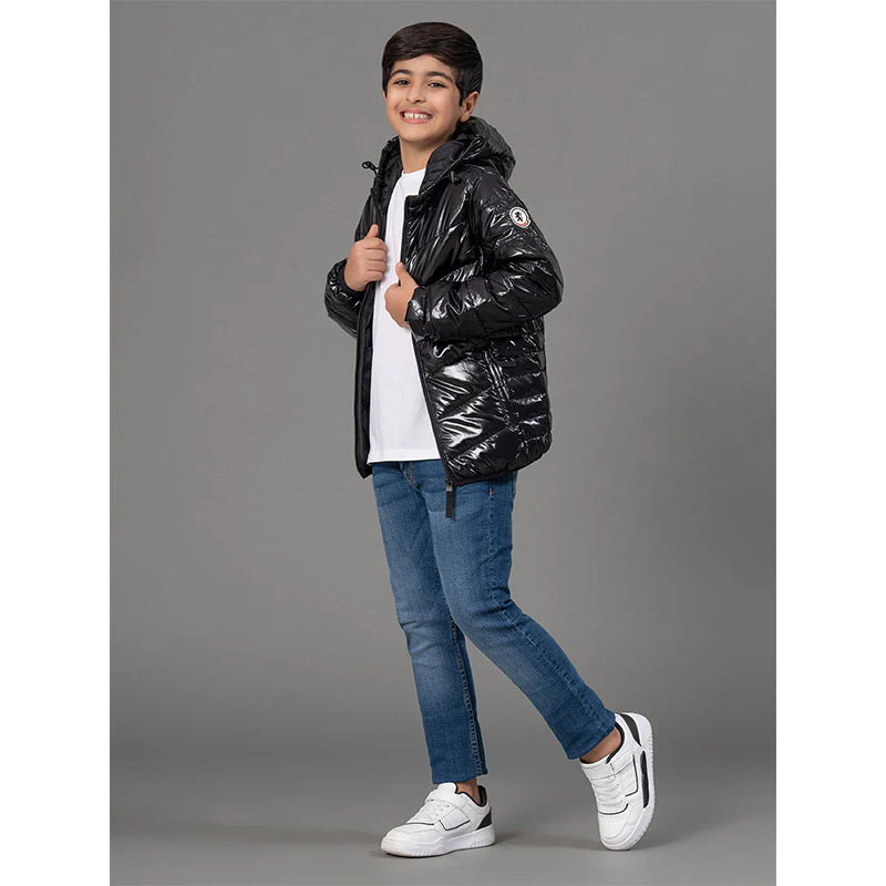 Black Glossy Jacket for Boys - Image 5