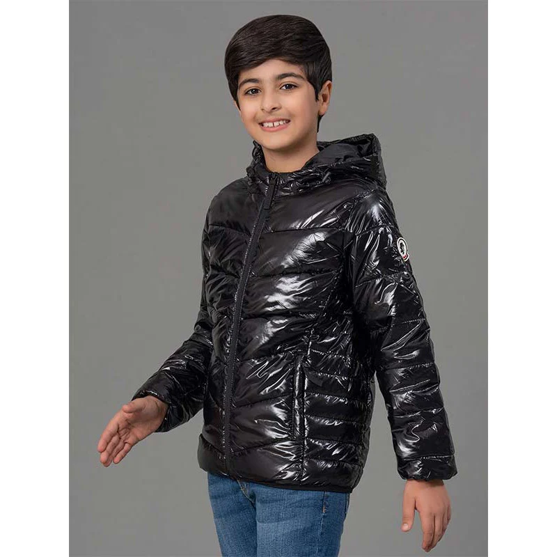 Black Glossy Jacket for Boys - Image 6
