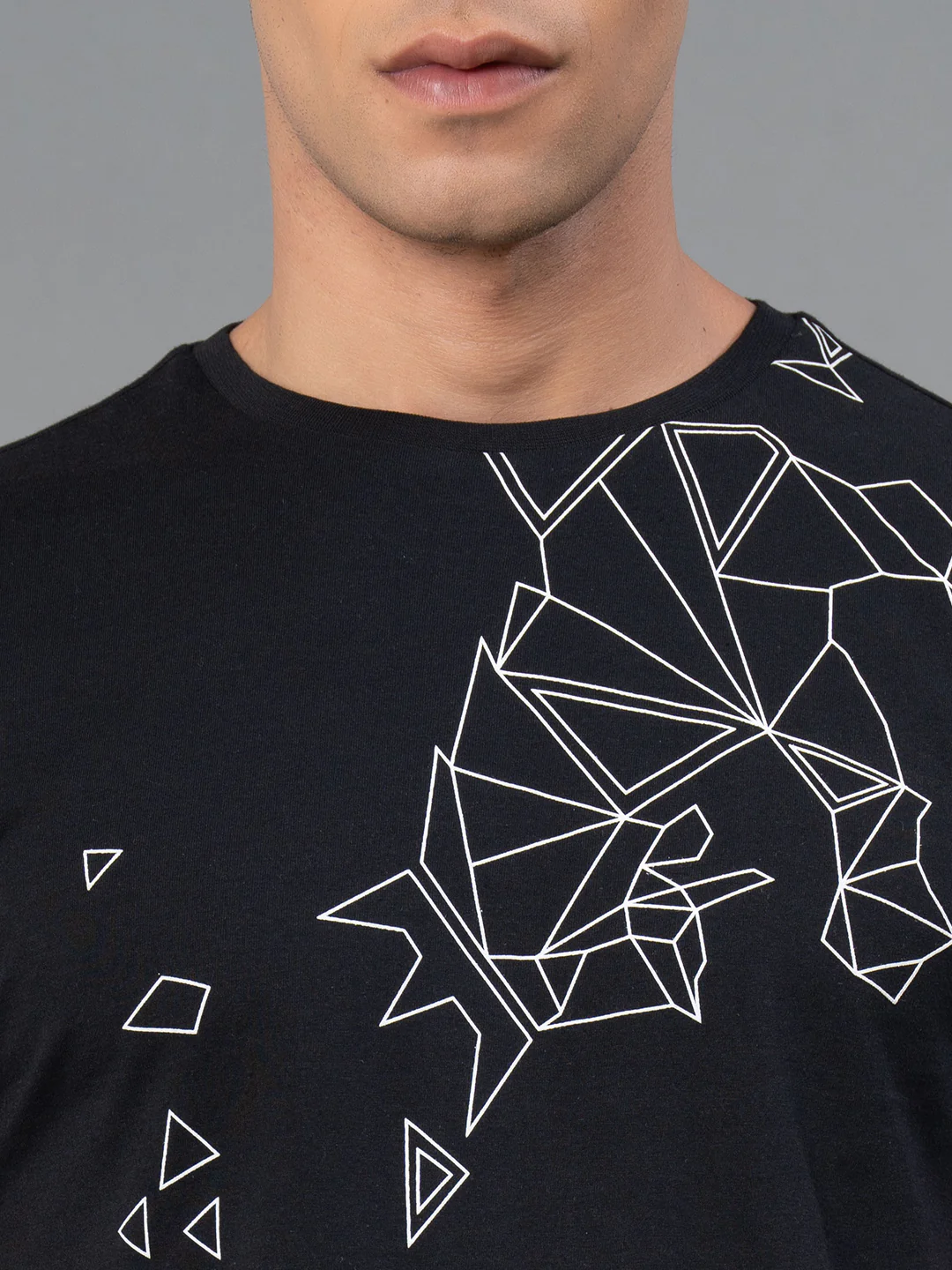 Black Graphic Print Pure Cotton Men's T-Shirt - Image 4