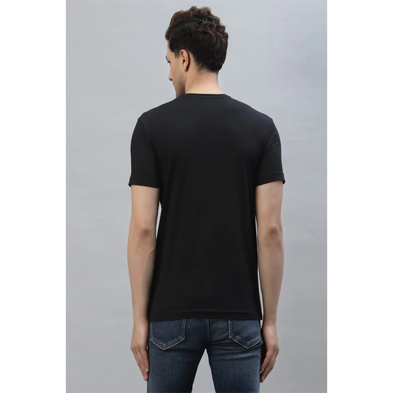 Black Graphic Print Pure Cotton Men's T-Shirt - Image 3