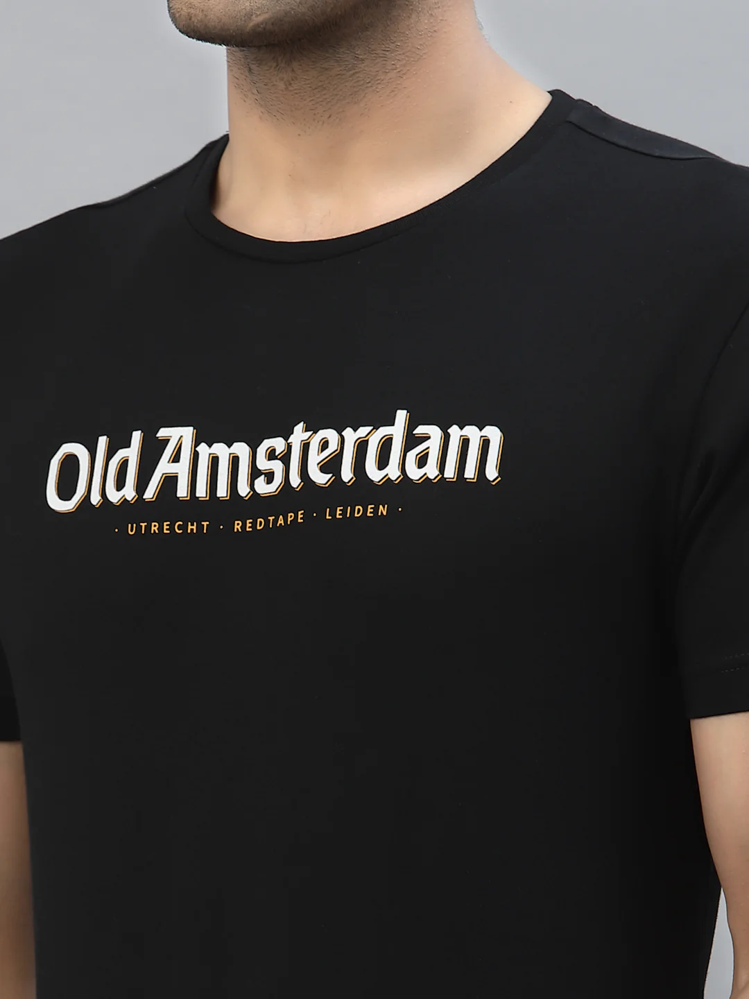 Black Graphic Print Pure Cotton Men's T-Shirt - Image 4