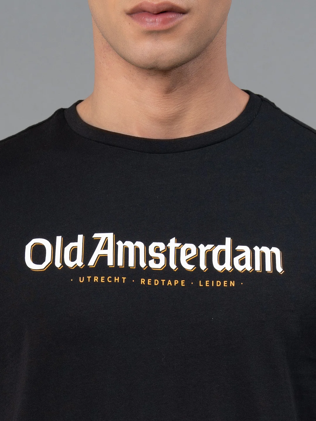 Black Graphic Print Pure Cotton Men's T-Shirt - Image 4