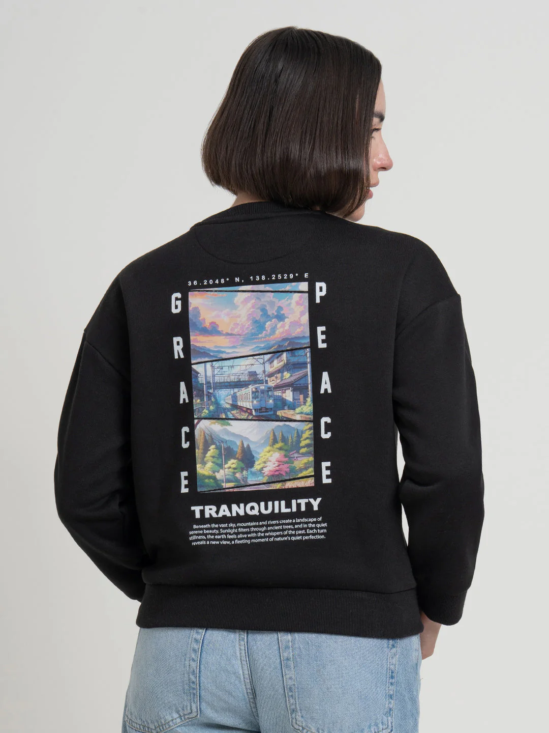 Black Graphic Sweatshirt for Women | Sweatshirts for Women for Winter Comfort - Image 5