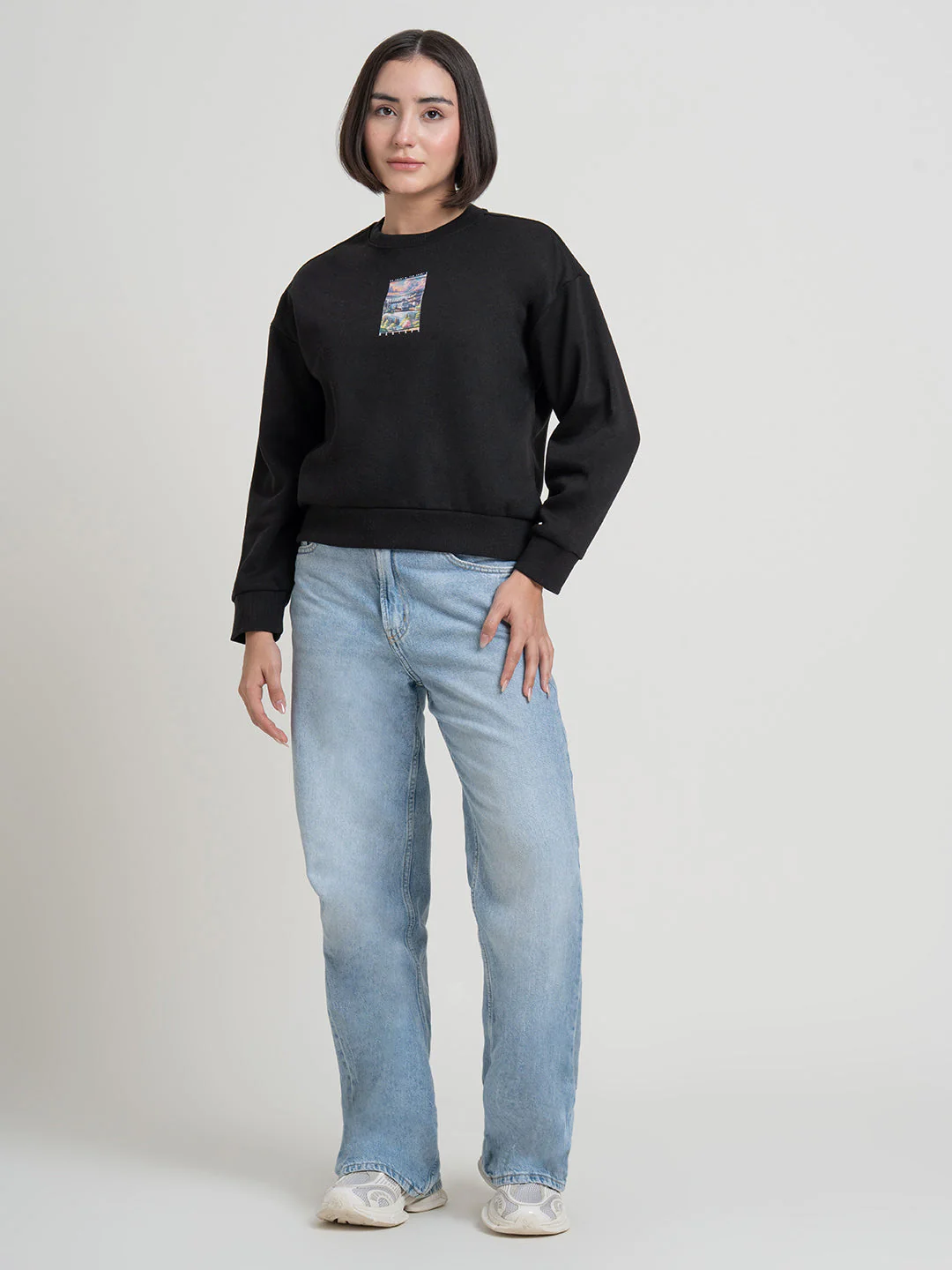 Black Graphic Sweatshirt for Women | Sweatshirts for Women for Winter Comfort - Image 7