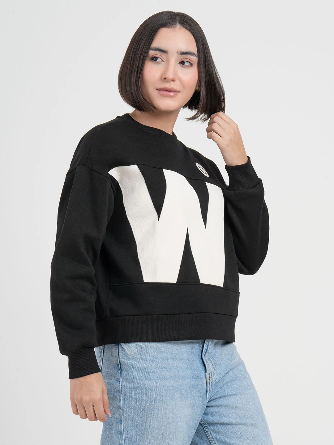 Black Graphic Sweatshirt for Women | Casual Everyday Comfort - Image 7