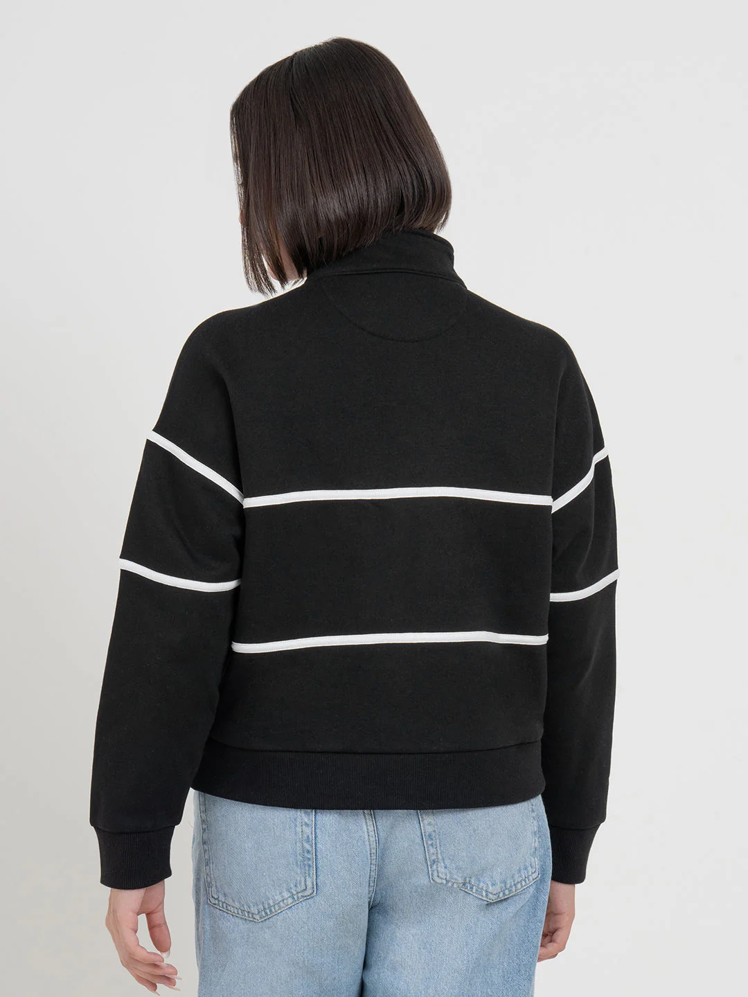 Black Half-Zip Sweatshirt for Women | Effortless Everyday Style - Image 5