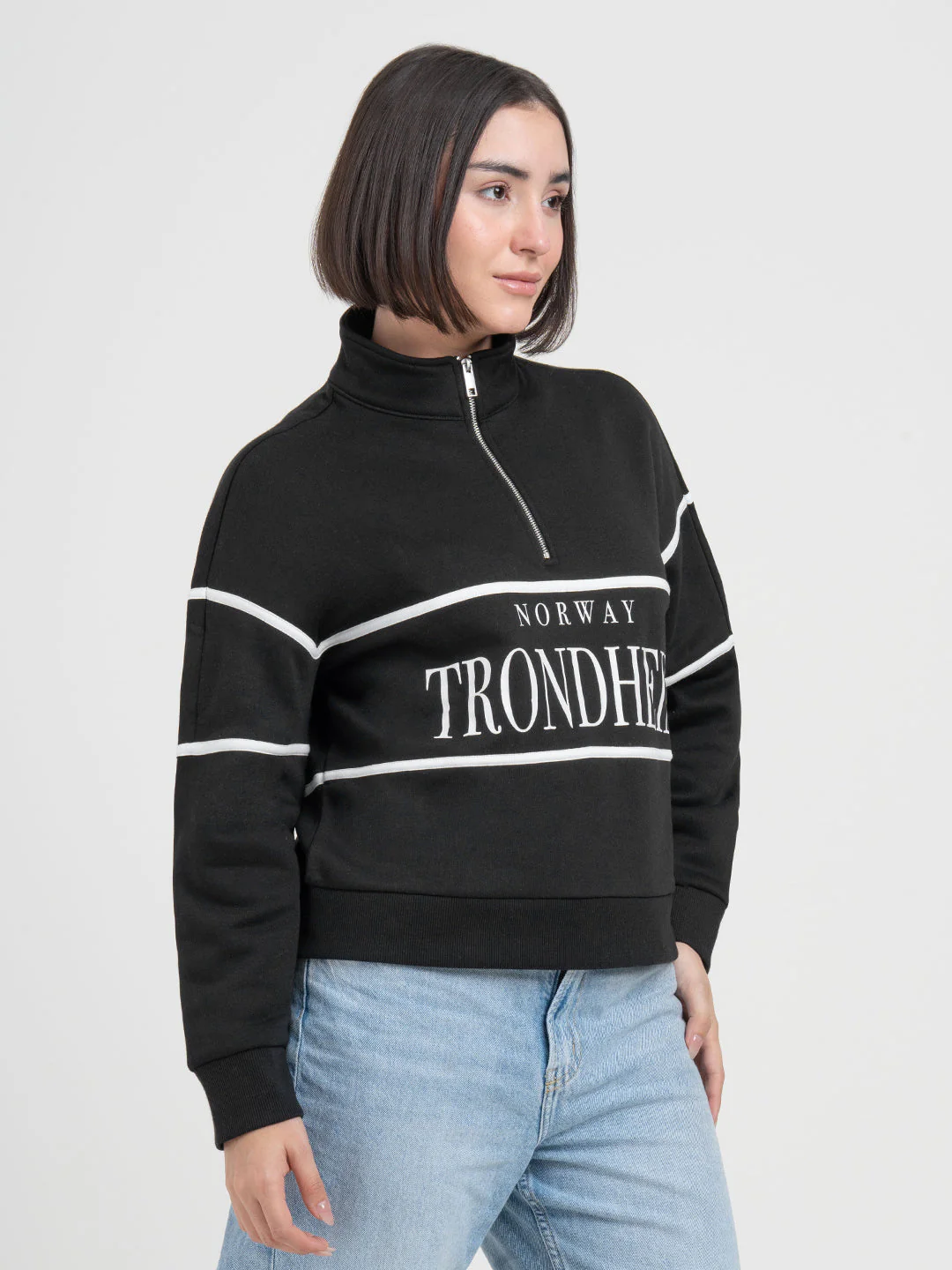 Black Half-Zip Sweatshirt for Women | Effortless Everyday Style - Image 7