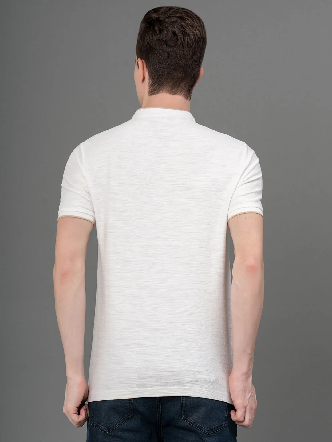 Black Henley T-Shirt for Men - Image 3