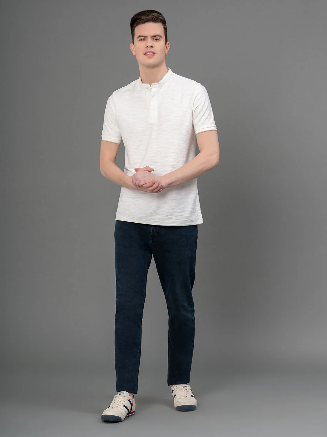 Black Henley T-Shirt for Men - Image 5